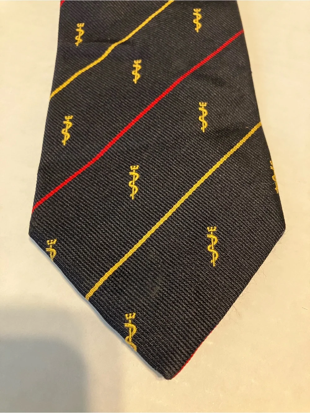 Ben Silver Repp tie Silk Navy Red Gold Royal Army Medical